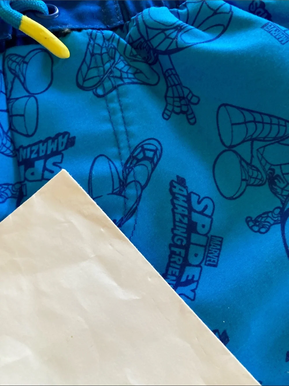 Boys Marvel Spider-Man blue swim shorts size 2T